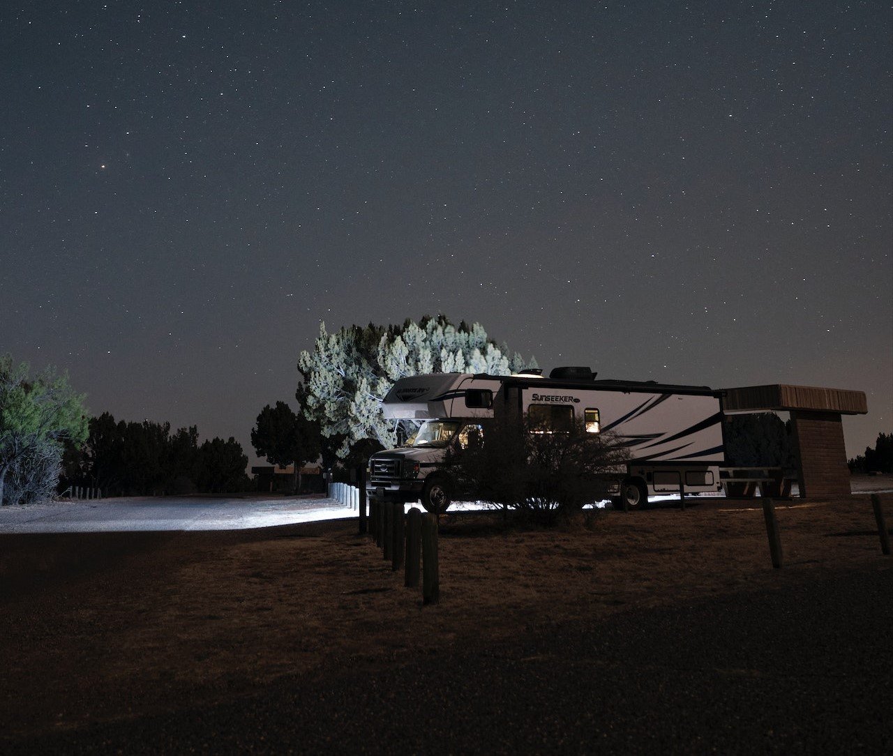 Camper op camperplaats in de USA