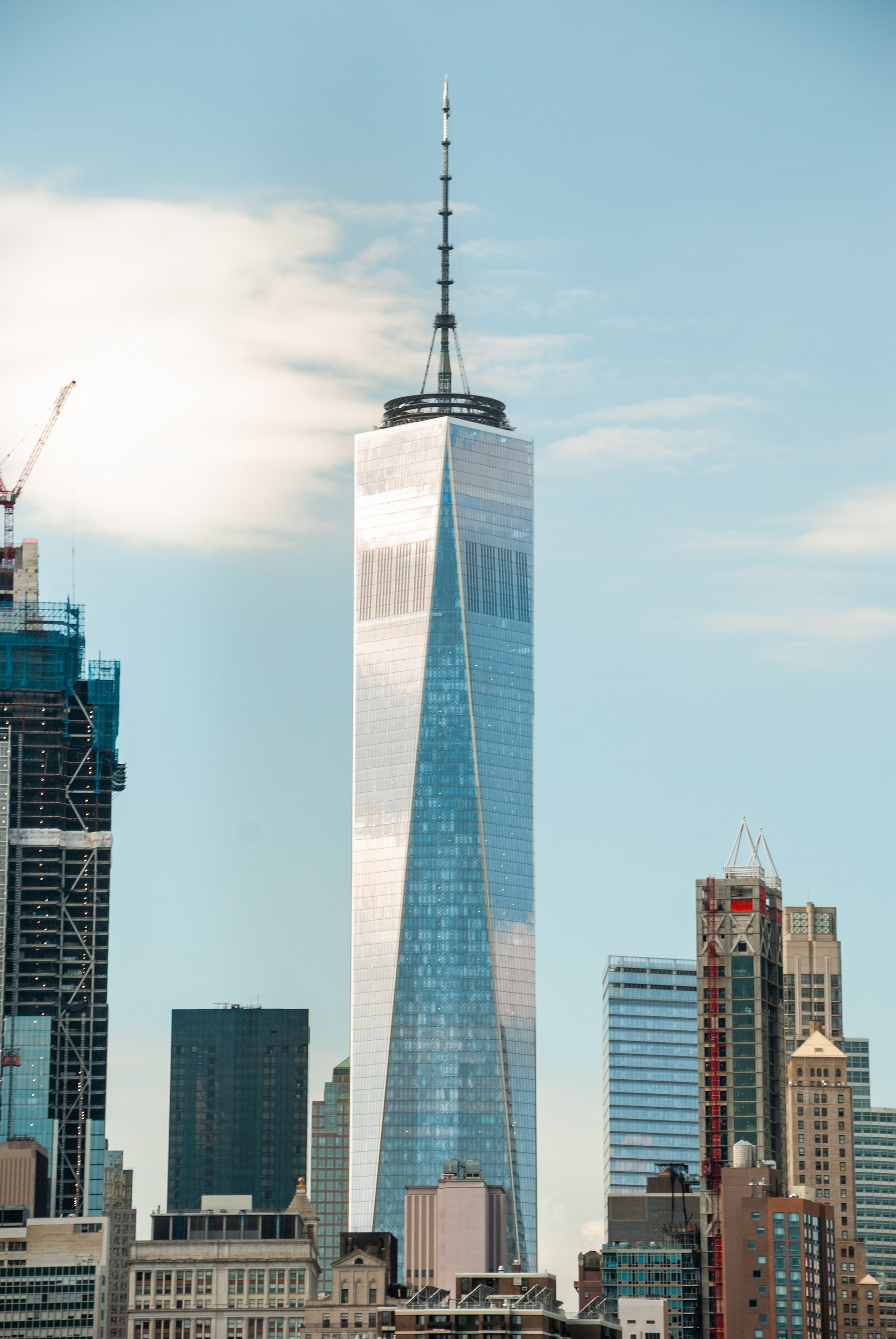 Zijkant van het One World Trade Centre, New York