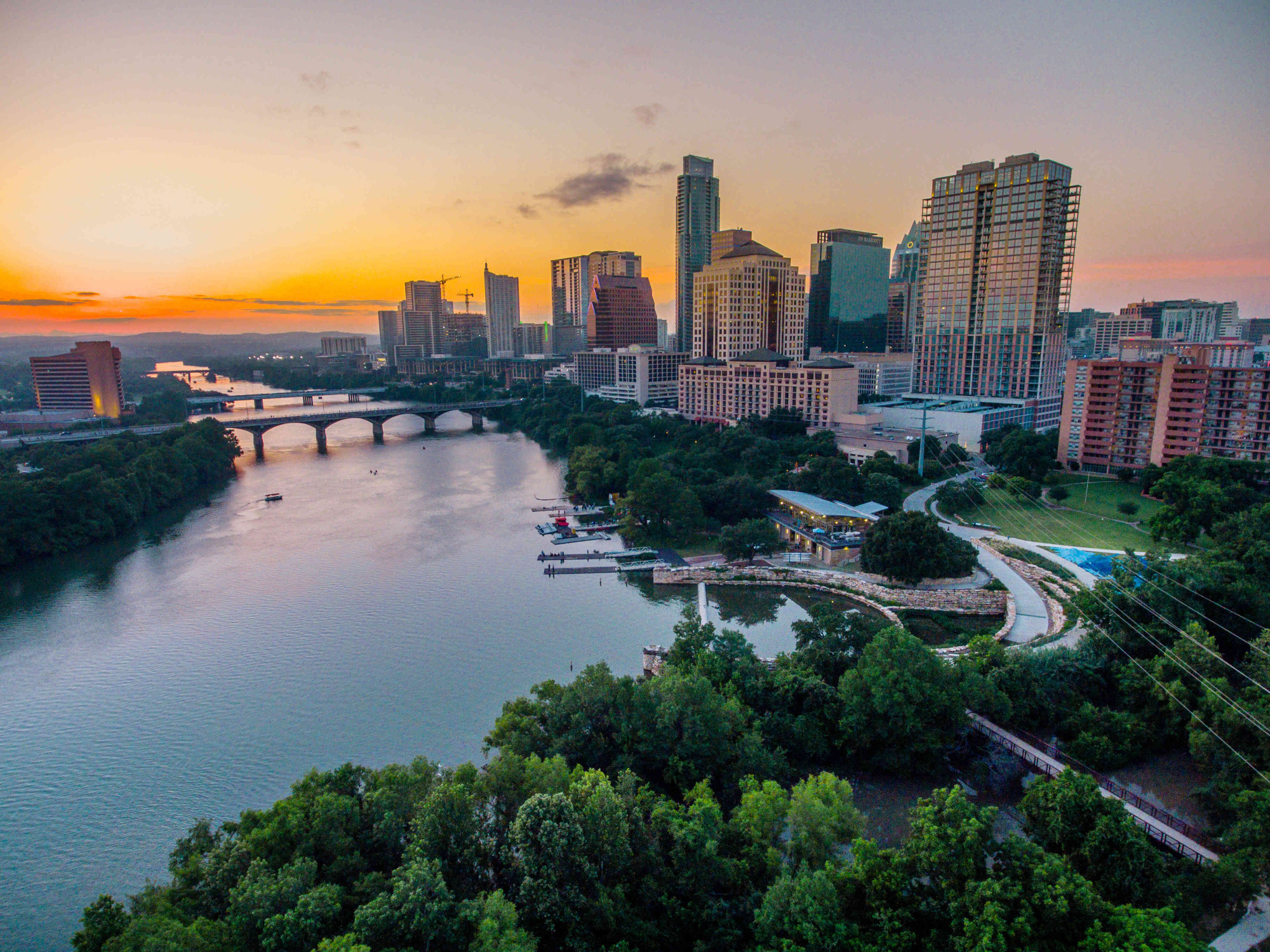 Austin Texas USA Skyline sunset