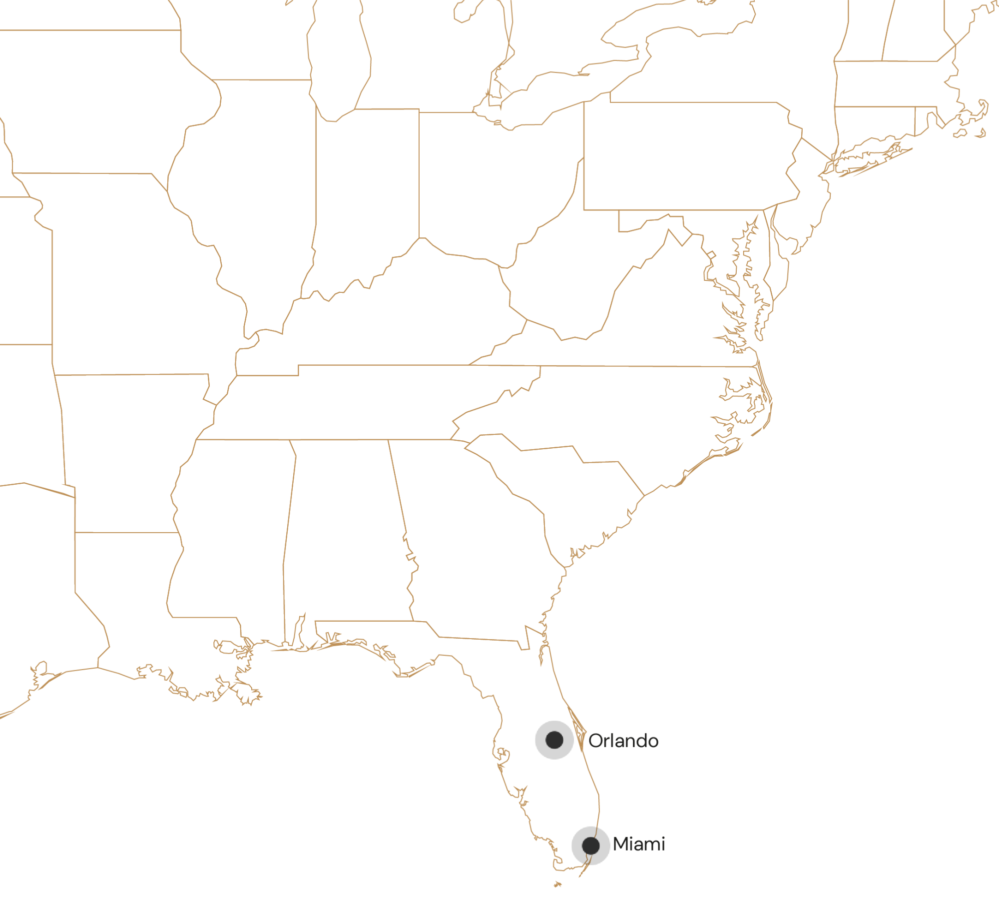Route Camperreis met het gezin vanuit Miami
