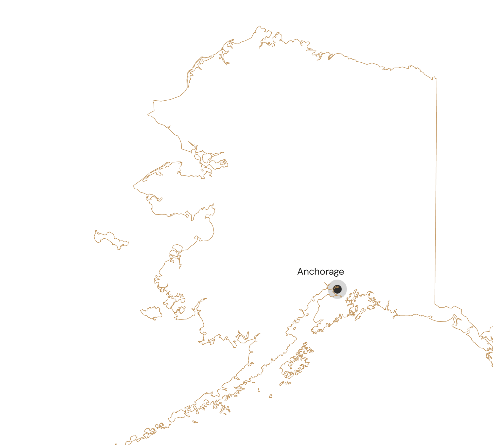 Kaartje camperreis vanuit Anchorage