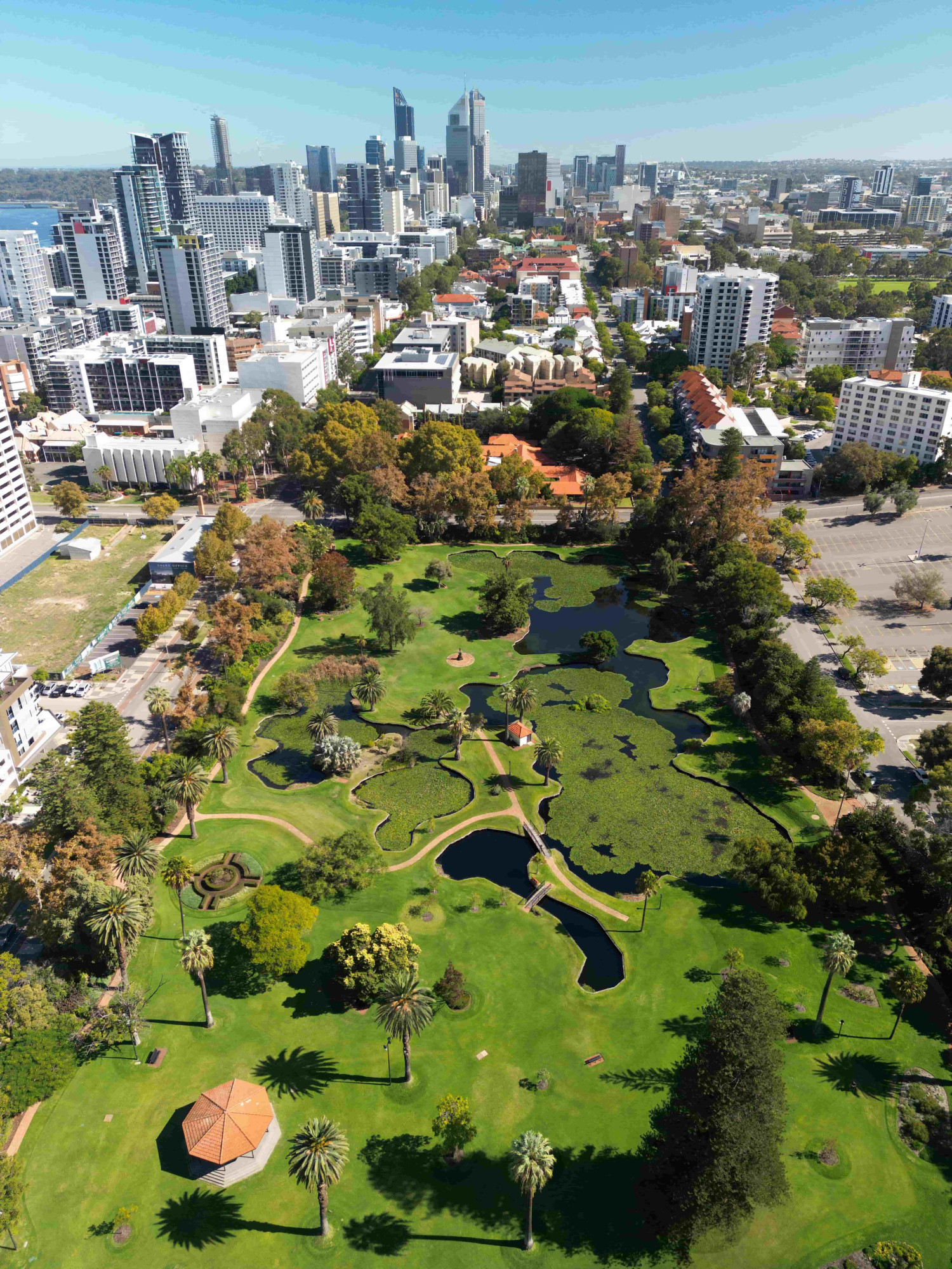 perth australië bovenaanzicht botanische tuin