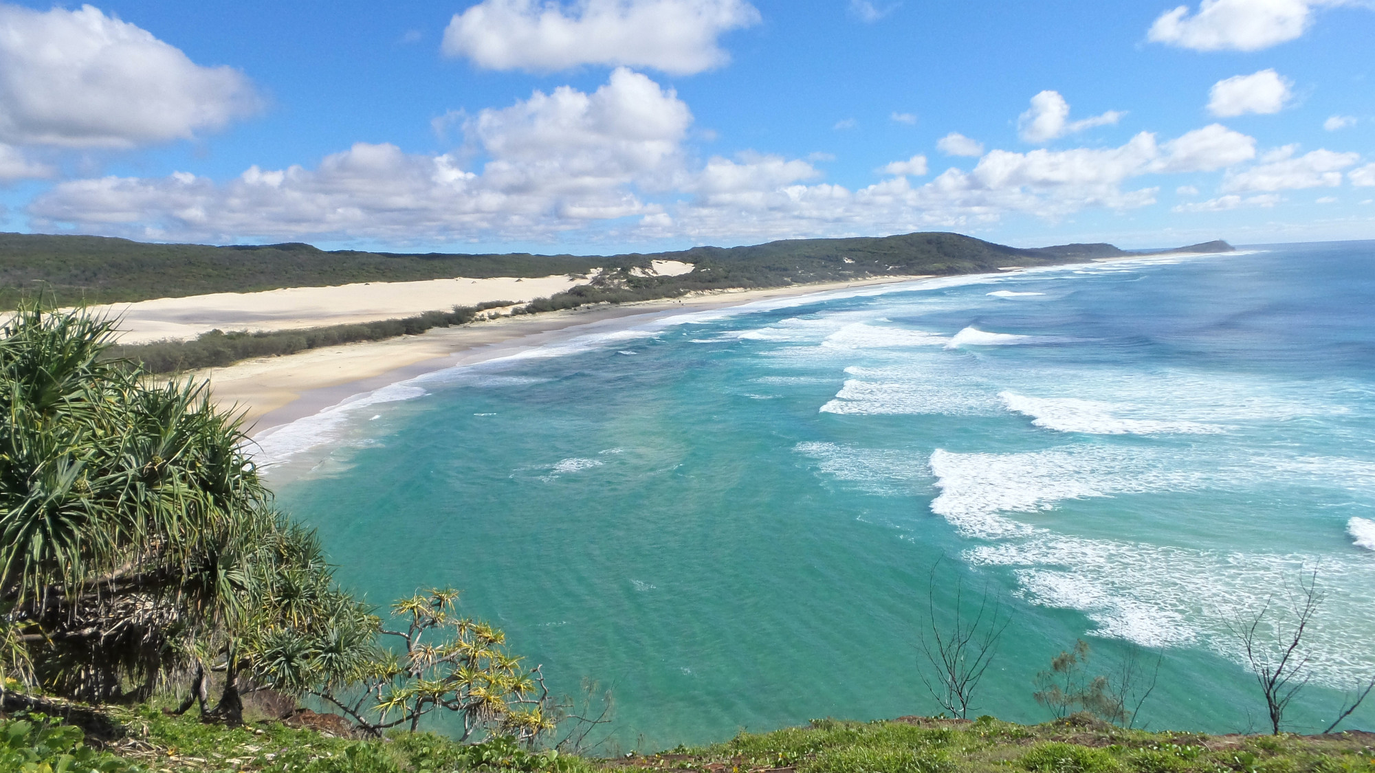 Kustlijn bij Fraser Island