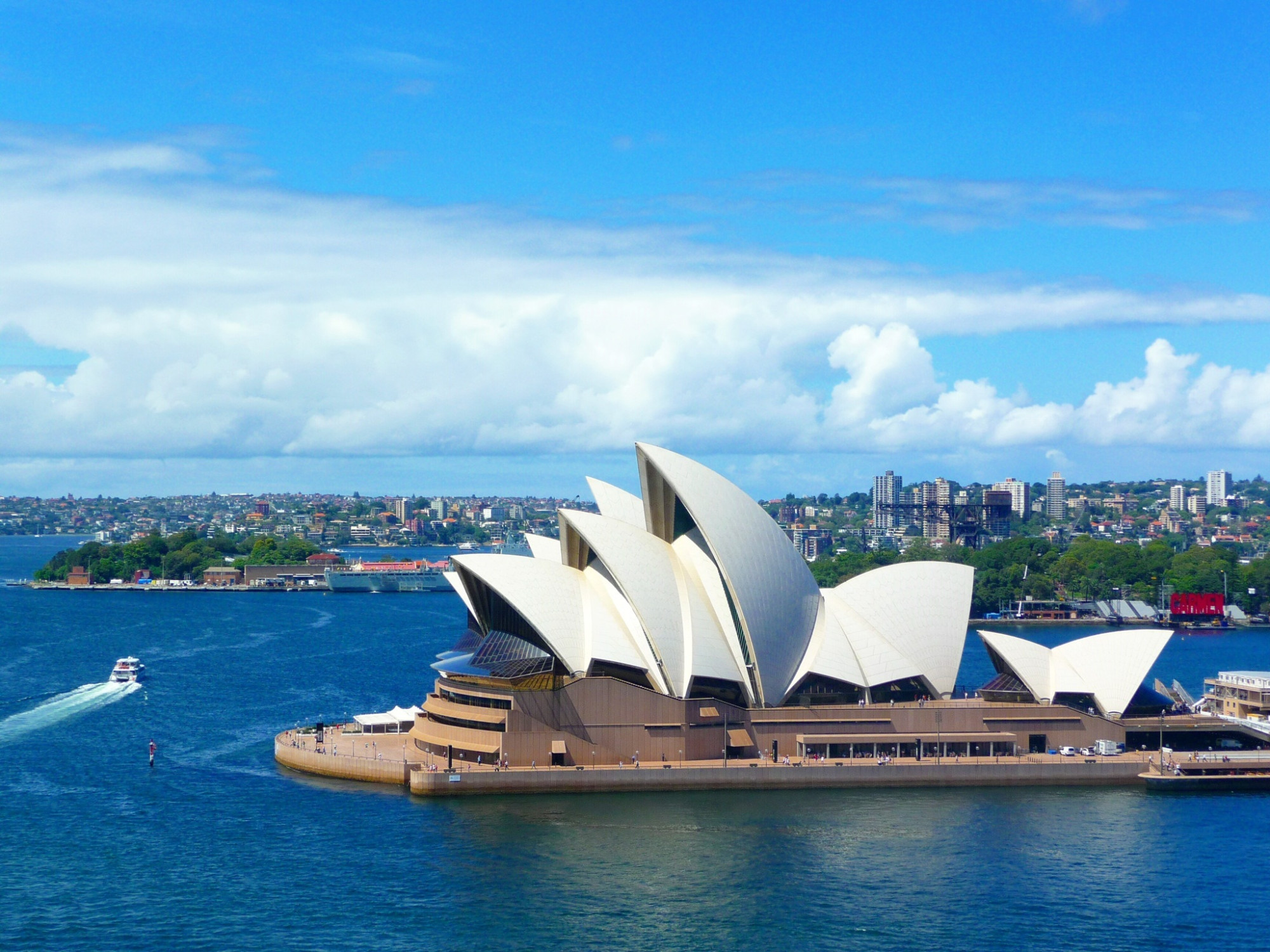 Opera house in Sydney vanuit de lucht
