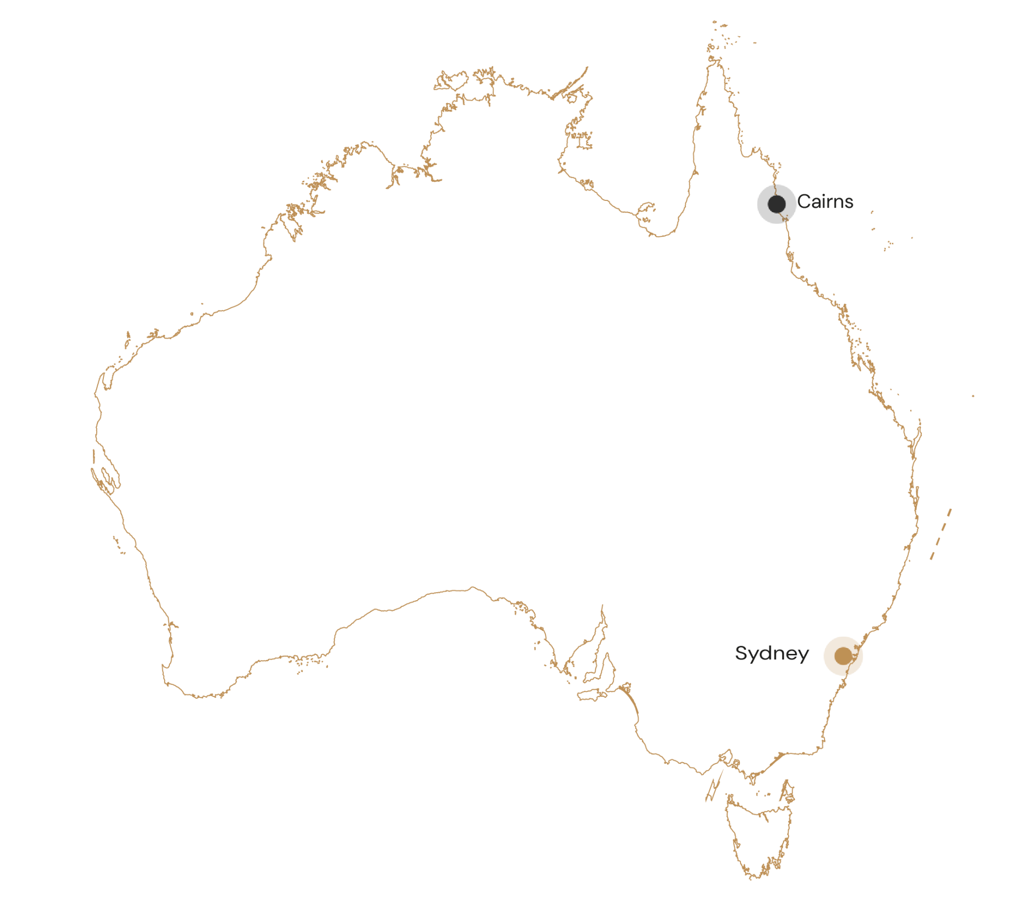 Kaartje camperreis Sydney naar Cairns