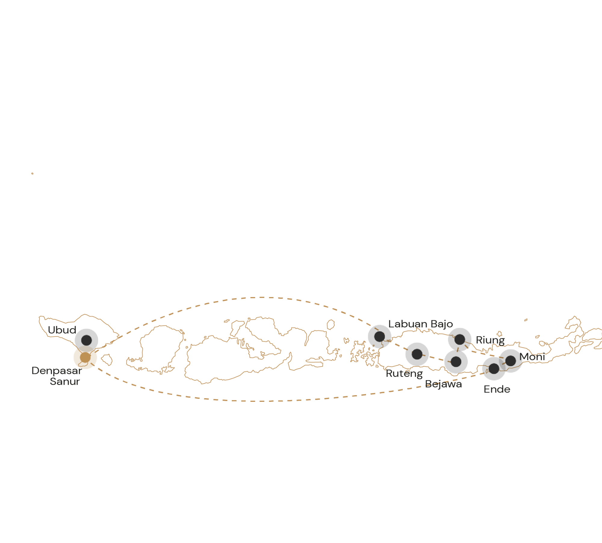 Kaartje rondreis Bali en de Sunda eilanden