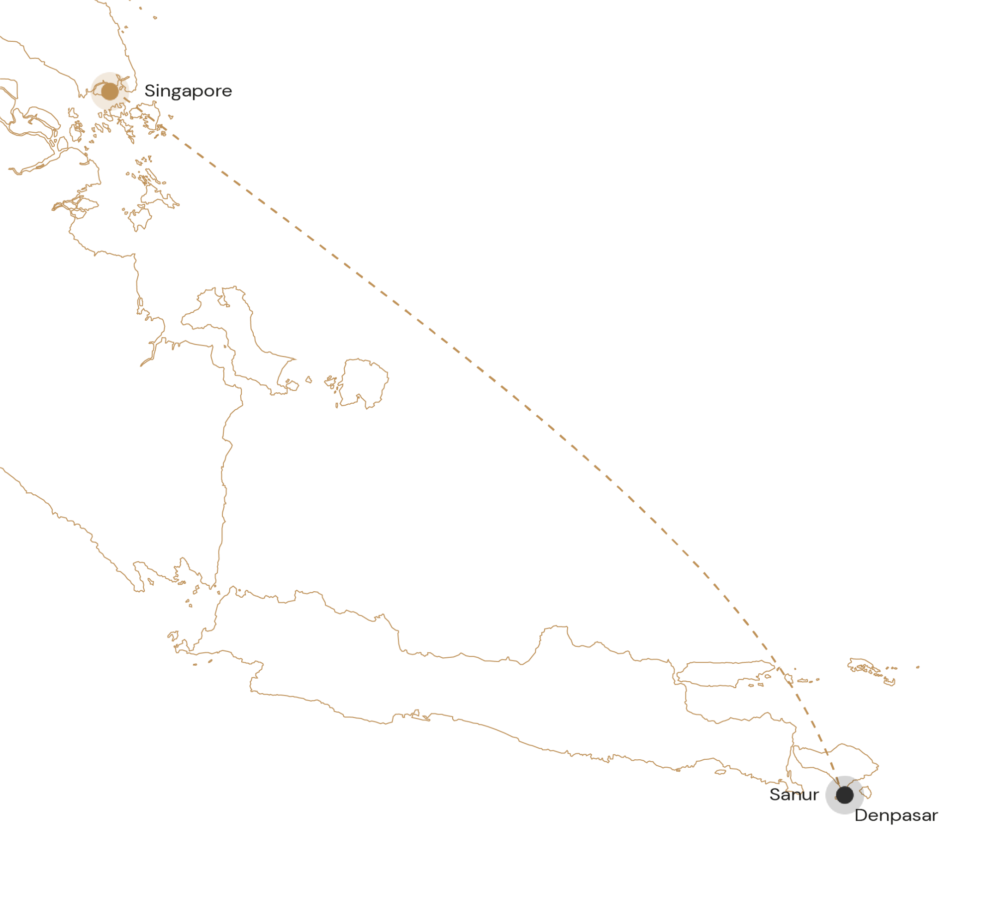 Route Stad en strandcombinatie Singapore en Bali