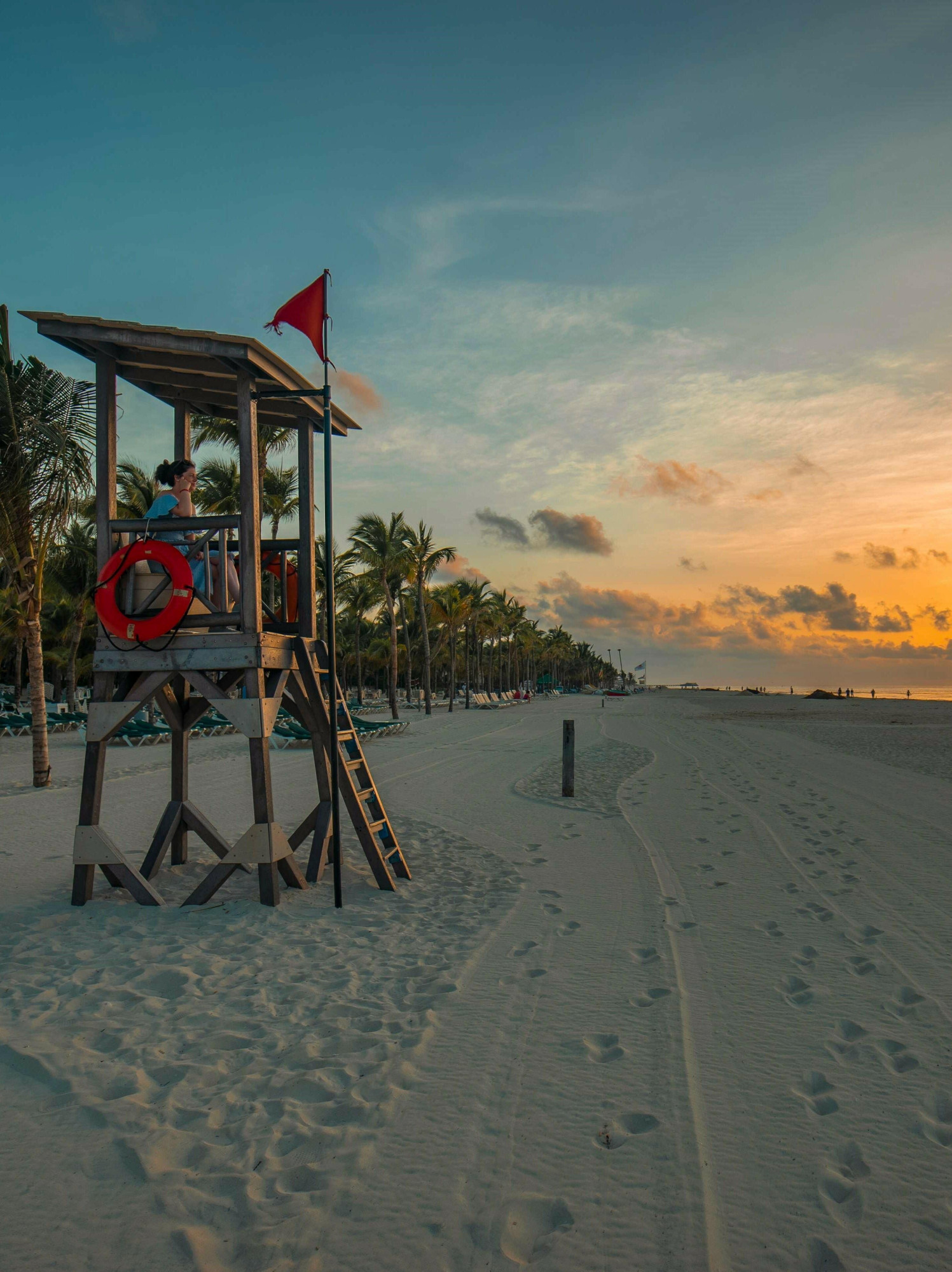 Playa del carmen beach sunset zonsondergang