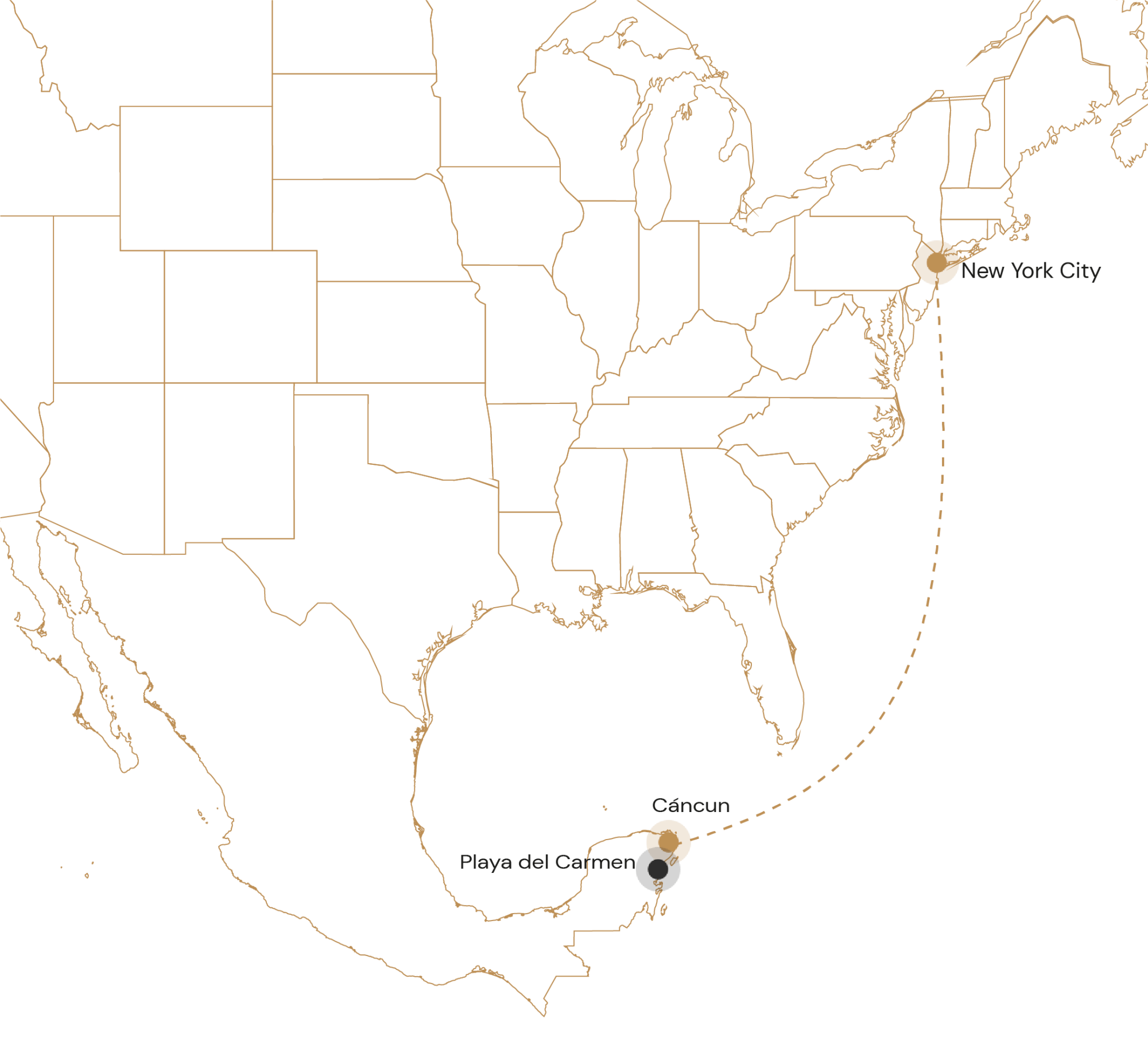 Kaartje stad- en strandcombinatie New York en Playa del Carmen