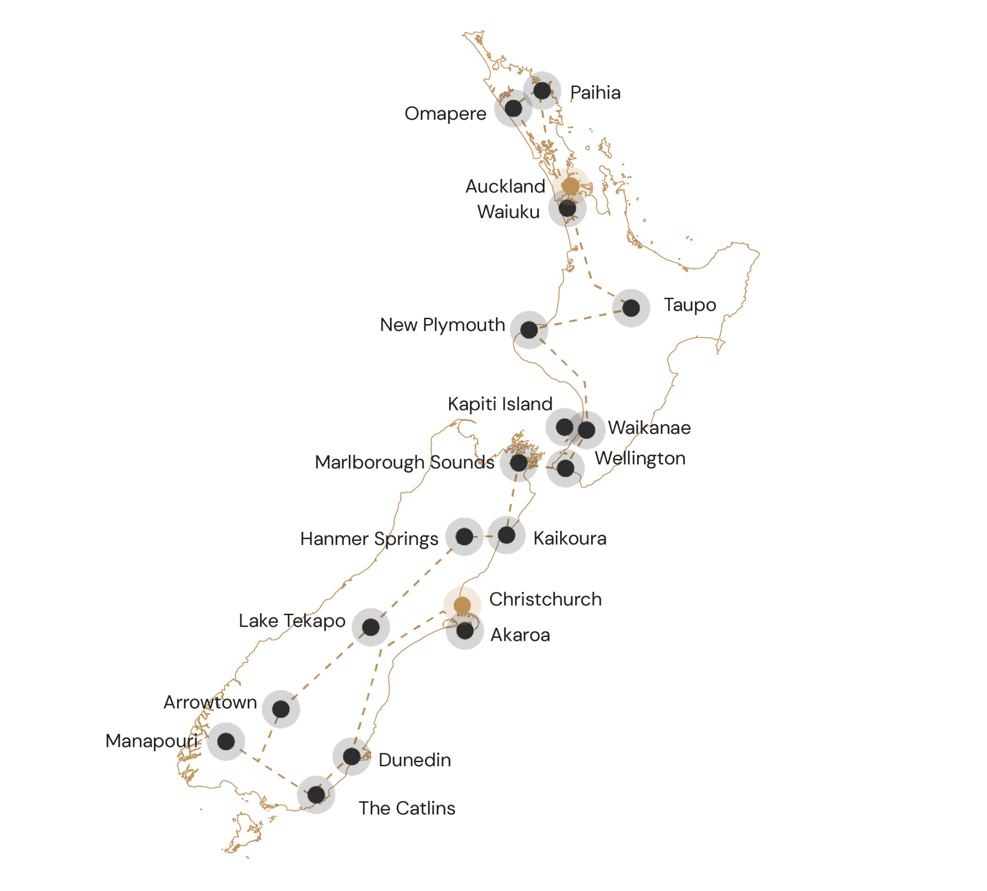 Kaartje onbekende schatten van Nieuw-Zeeland