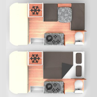 Bobo NA Discoverer FunXA 4WD plattegrond dag en nacht