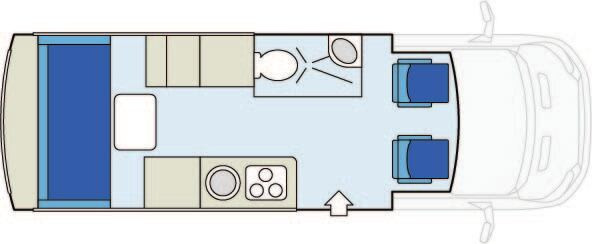 Plattegrond dag CanaDream DVC Deluxe Van Conversion