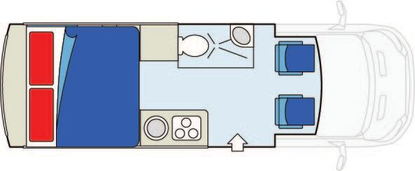 Plattegrond nacht CanaDream DVC Deluxe Van Conversion