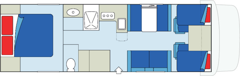 CanaDream MHB Midi Motorhome plattegrond dag