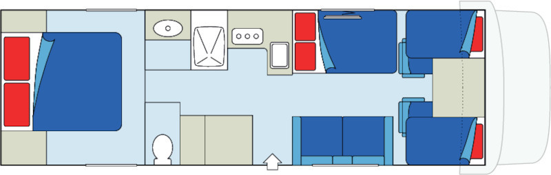 CanaDream MHB Midi Motorhome plattegrond nacht