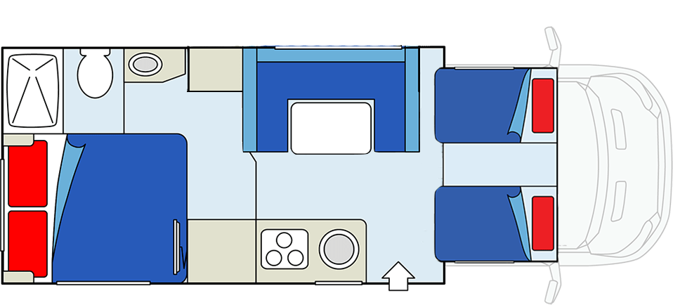 CanaDream MH-C Motorhome plattegrond dag