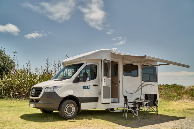 Maui NZ Cascade camper op camping