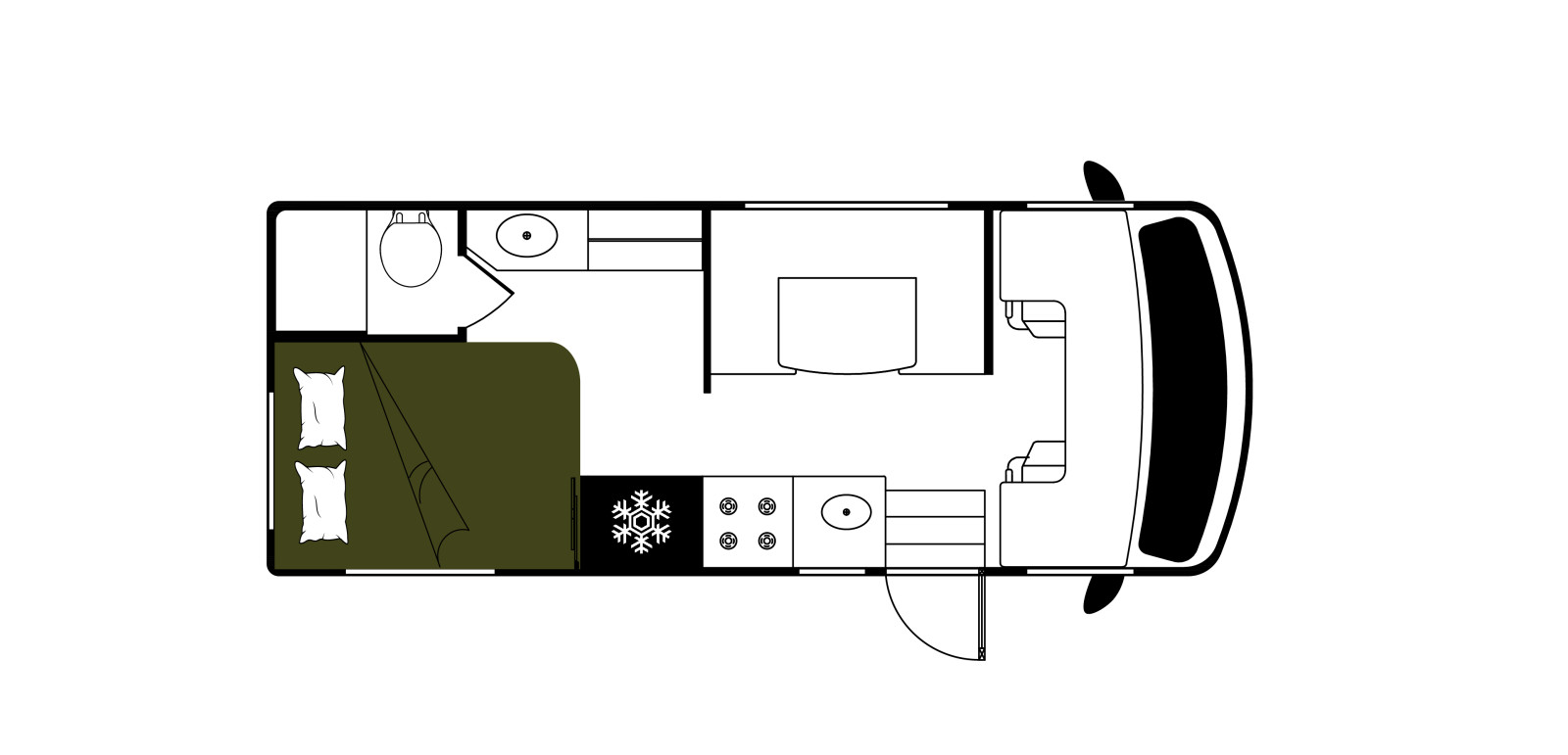 Mighty Campers USA Class C Medium plattegrond dag