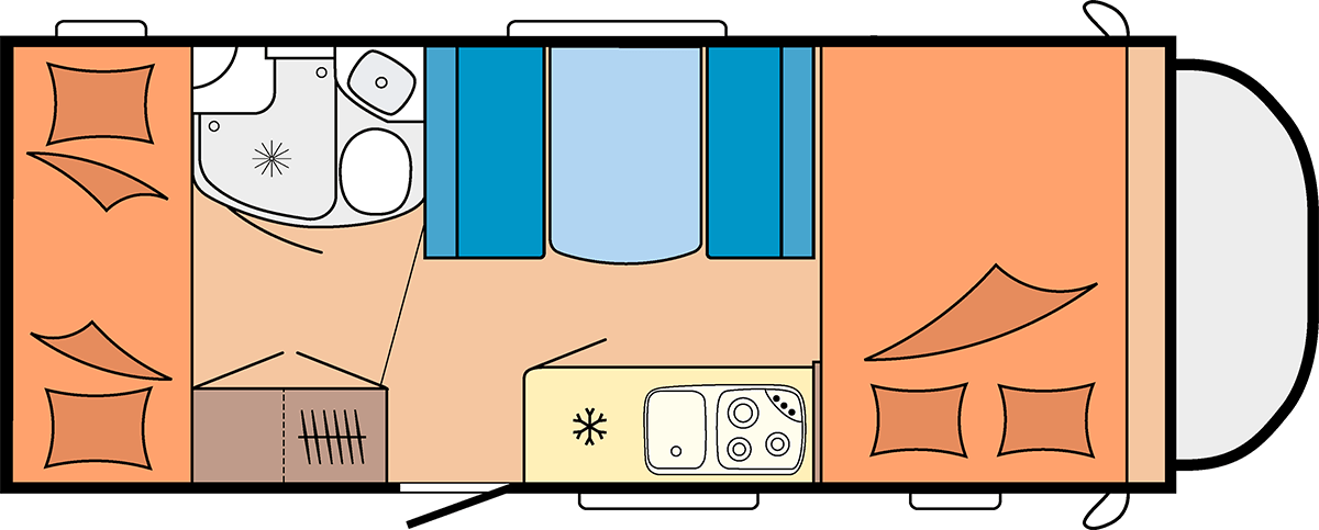 Interieur plattegrond Family Camper TC IJsland