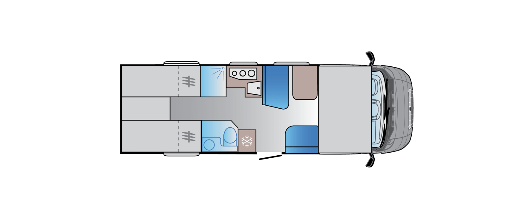 Plattegrond Touring Cars IJsland large camper