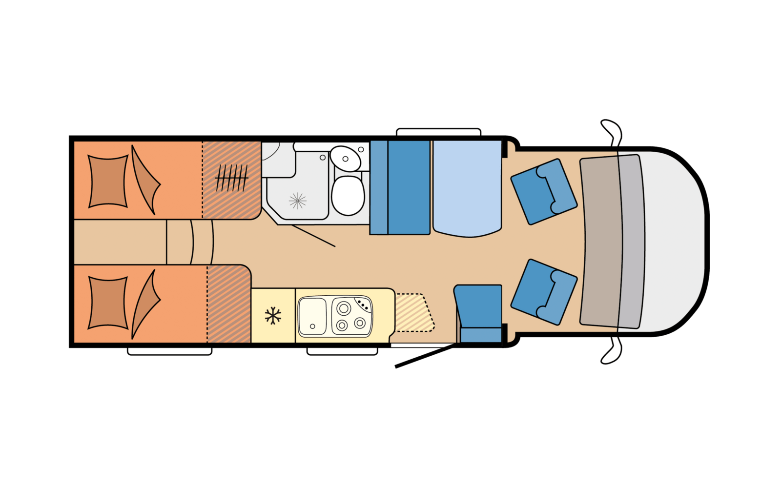 Plattegrond Hobby camper small