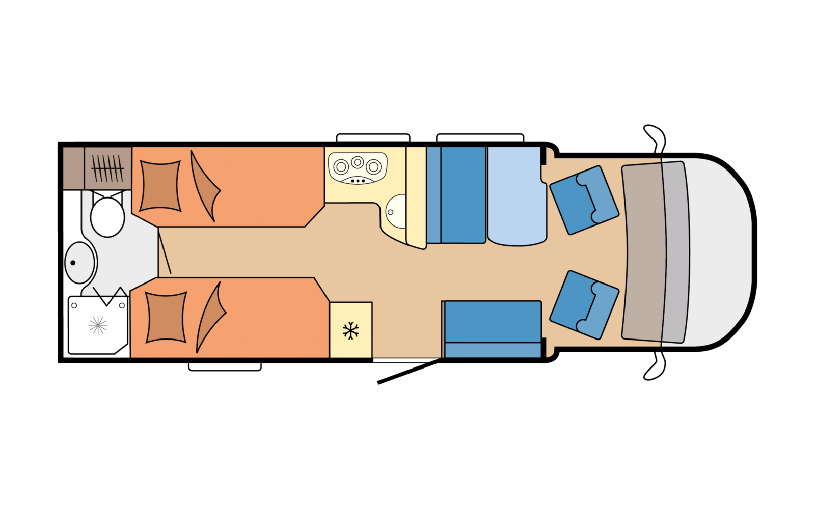 Hobby camper small plattegrond